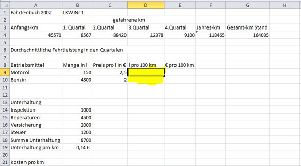 Excel tabelle - (Mathematik, Microsoft Excel, Liter)