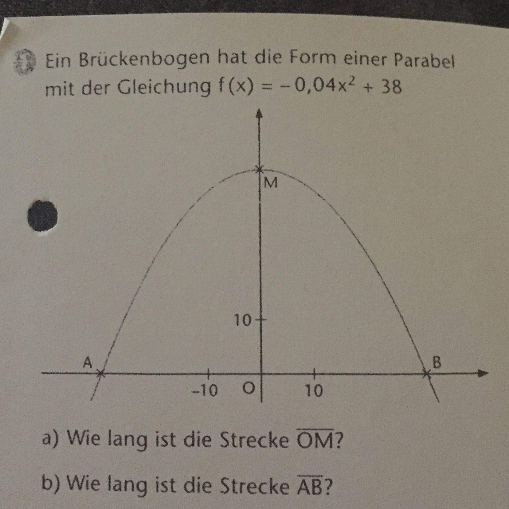 Wie rechne ich OM und AB aus?, Mathe? (Schule, Hausaufgaben, Gleichungen)