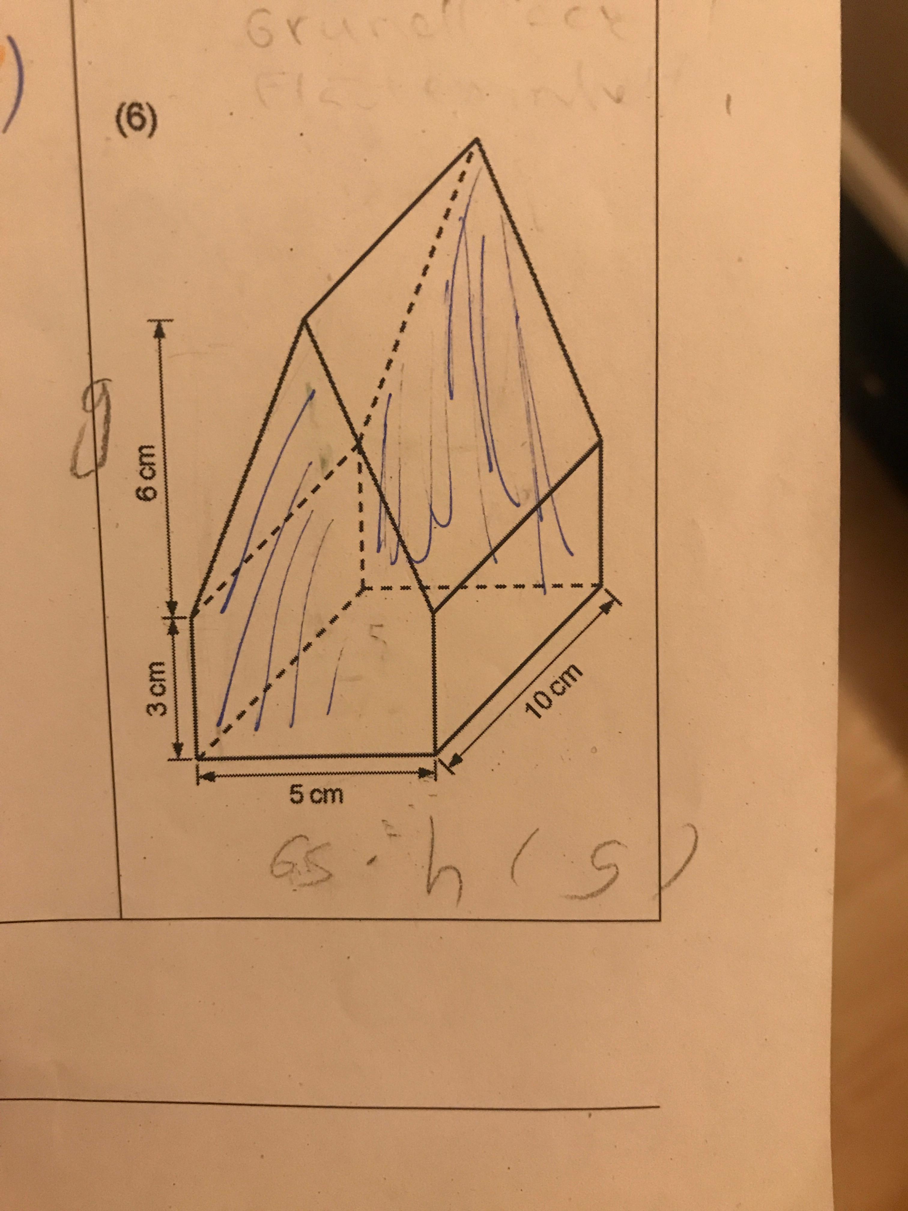 Wie rechnet man die Grundfläche und Volumen aus? (Schule, Mathe)