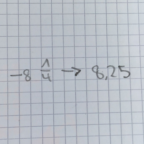 Wie kommt man auf die 8,25? - (Mathe, Bruch)