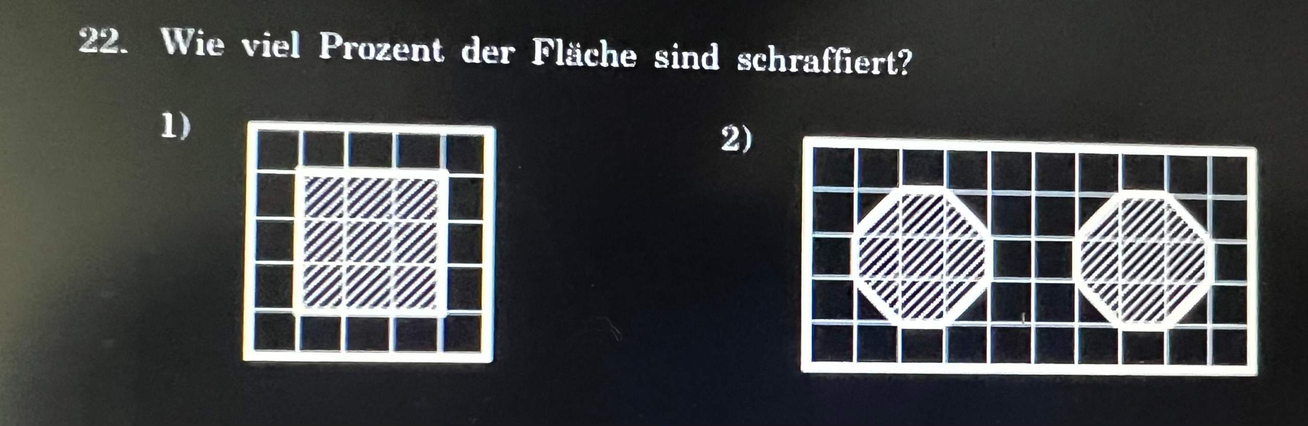 Wie rechnet man wie viel Prozent der Fläche schraffiert sind? (rechnen