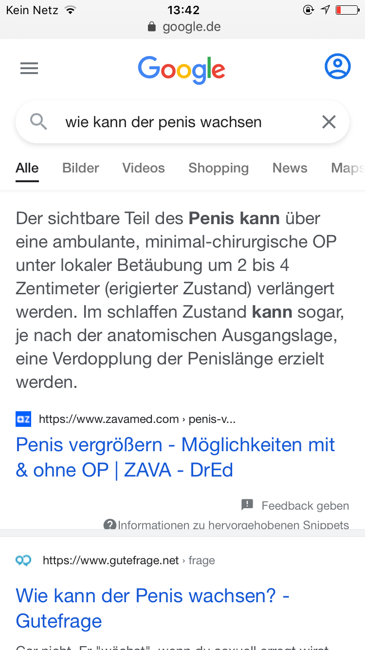 13 mit penis länge So groß