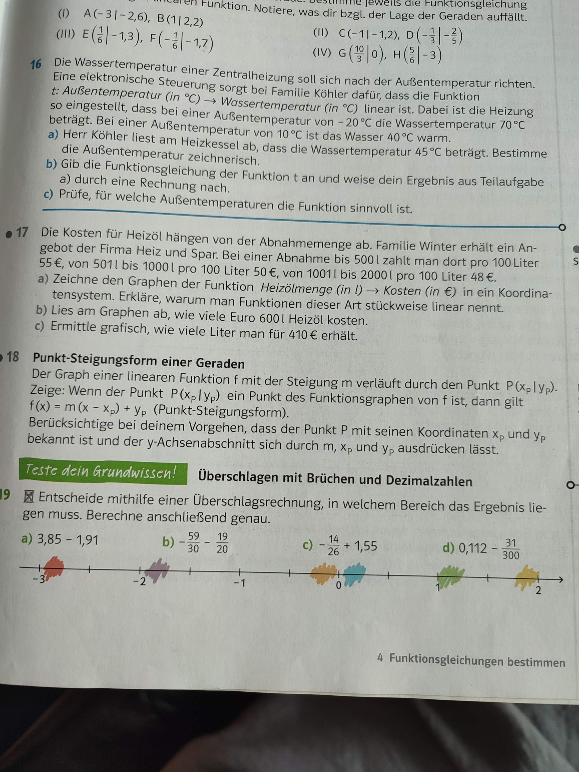 Wie sieht der Graph einer stückeweisen linearen Funktion aus? (Graphen