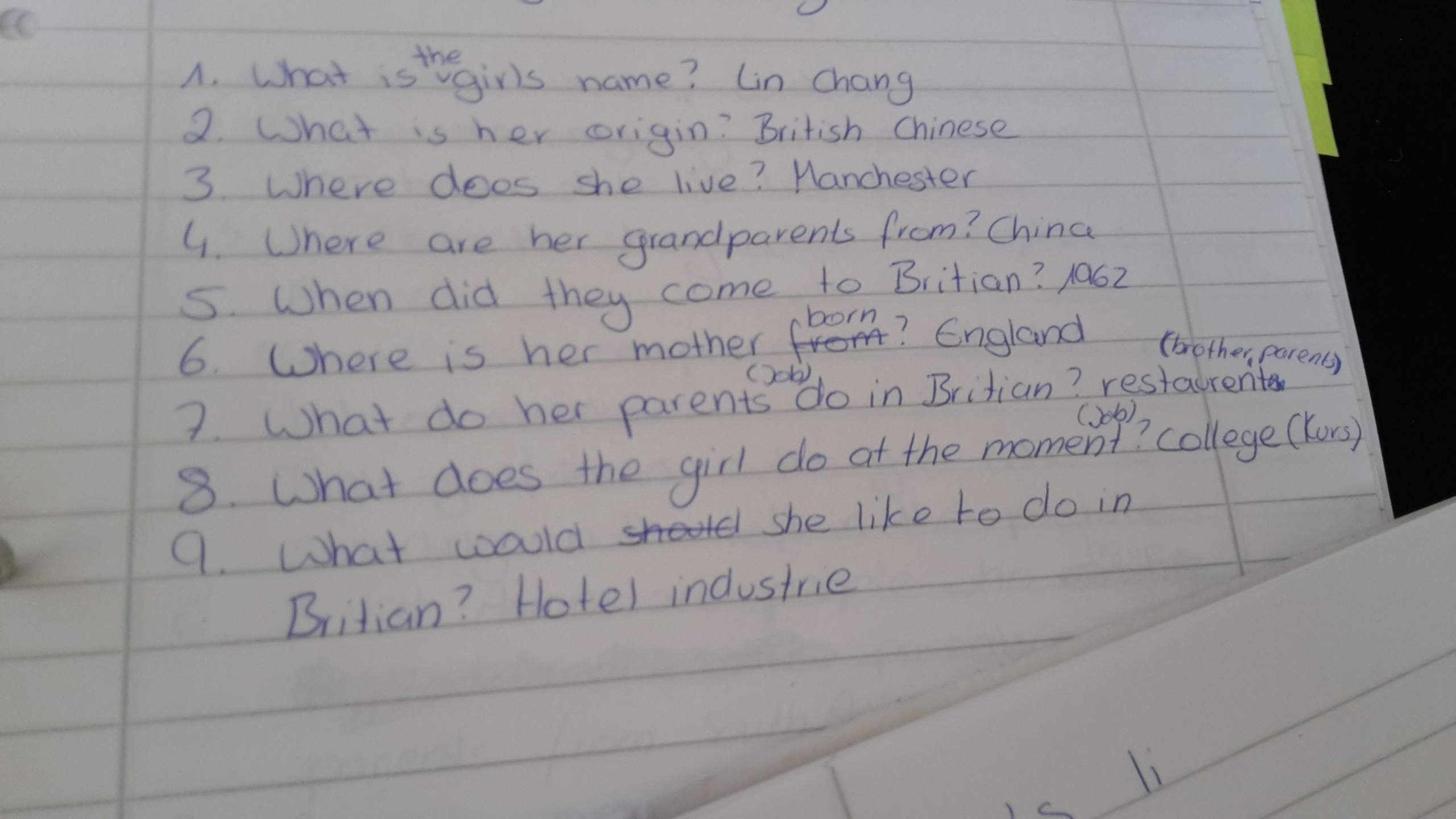 Wie schreibe ich einen Text auf Englisch über das Leben einer anderen