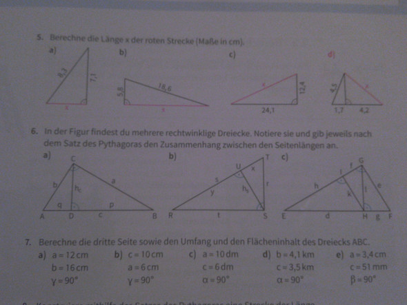 Die Aufgabe 5 - (Mathematik, Satz des Pythagoras)