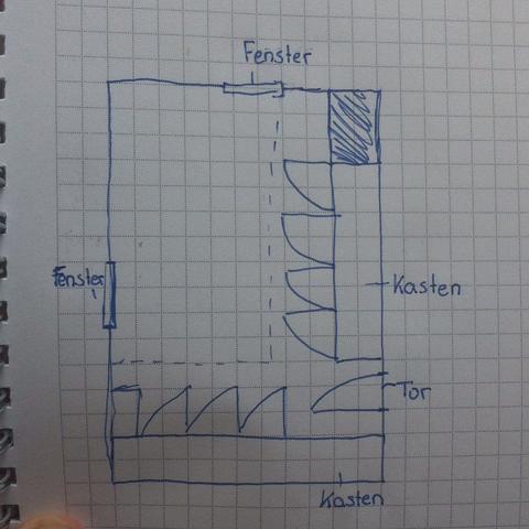 wo in dem linken bereich würdet ihr bett und schreibttisch hinstellen?😊 - (wohnen, Möbel, Zimmer)