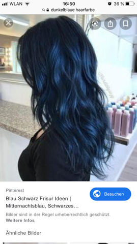 Schwarze haare blaue spitzen
