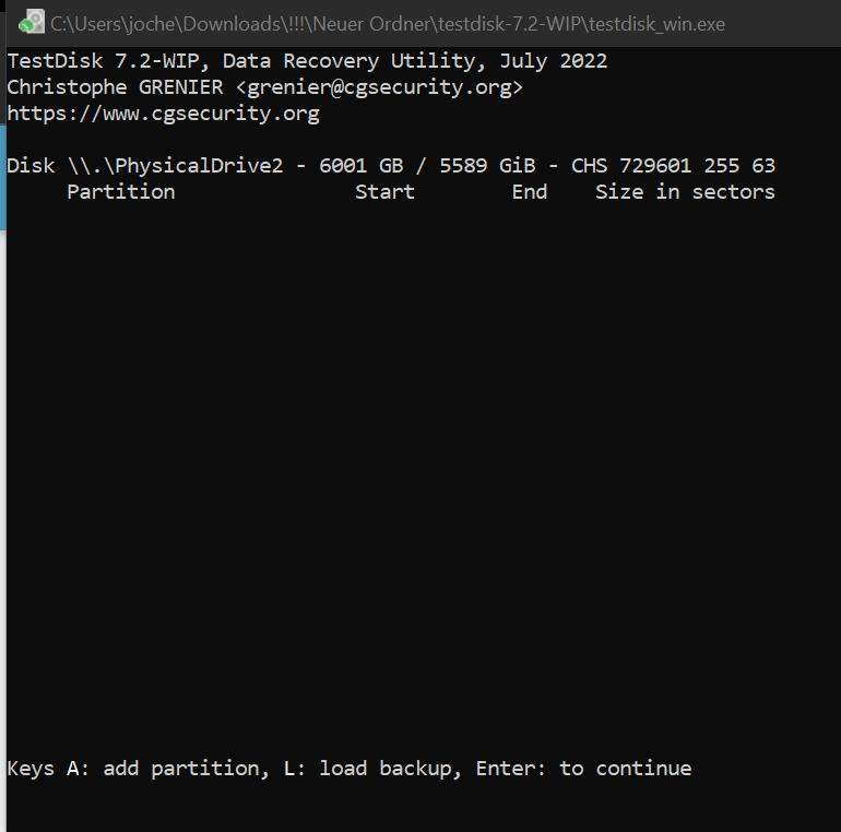 Wie Sollte Ich Bei Testdisk Weiter Machen Nach 14 St ndiger Wie sollte ich bei testdisk weiter machen nach 14 st ndiger