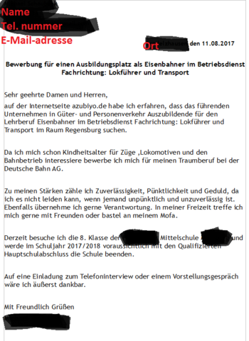 Beste Deutsche Bahn Bewerbung Adresse Ideen