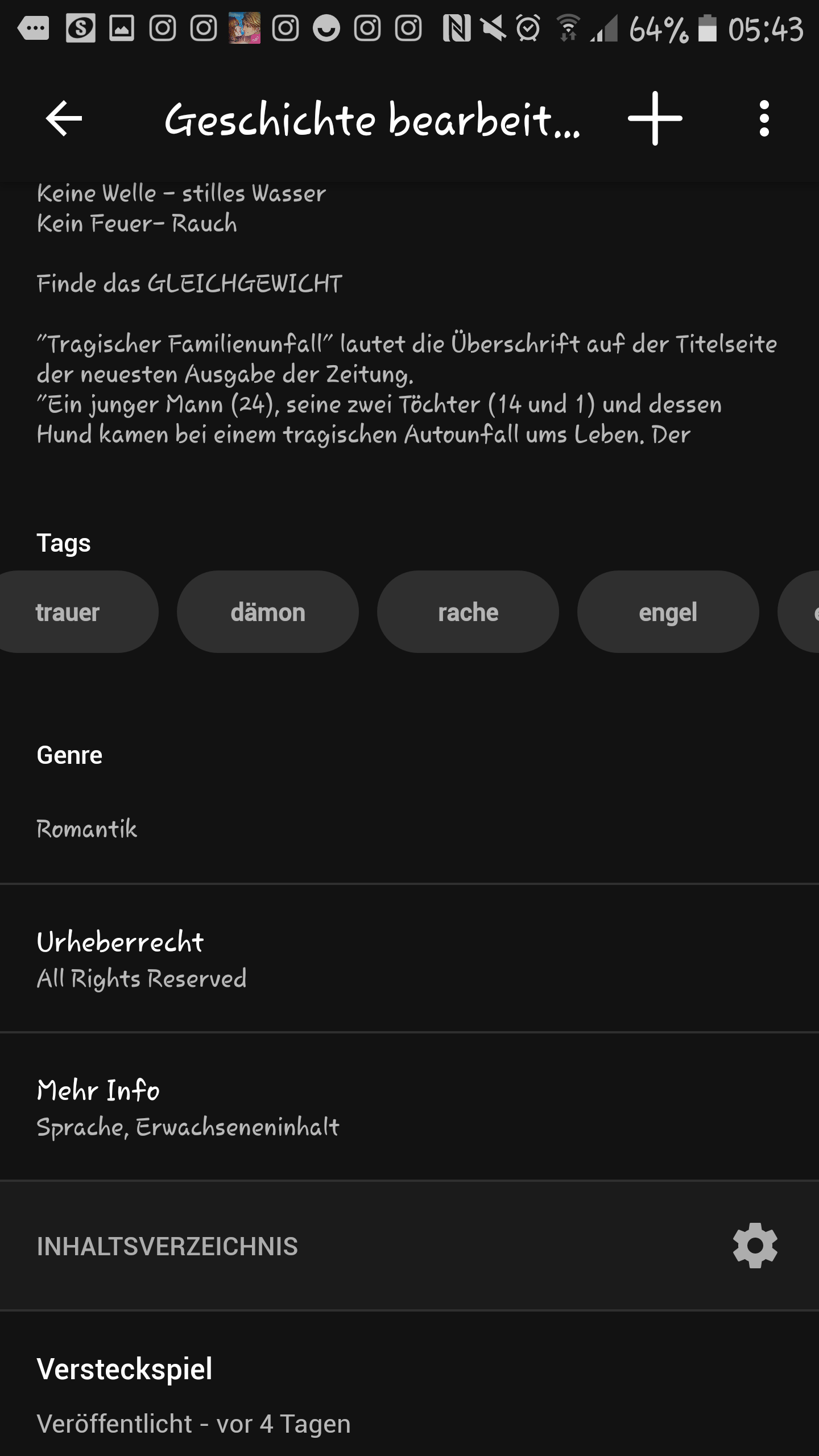 Wie speichere ich Tags bei wattpad? Buch, Geschichte)