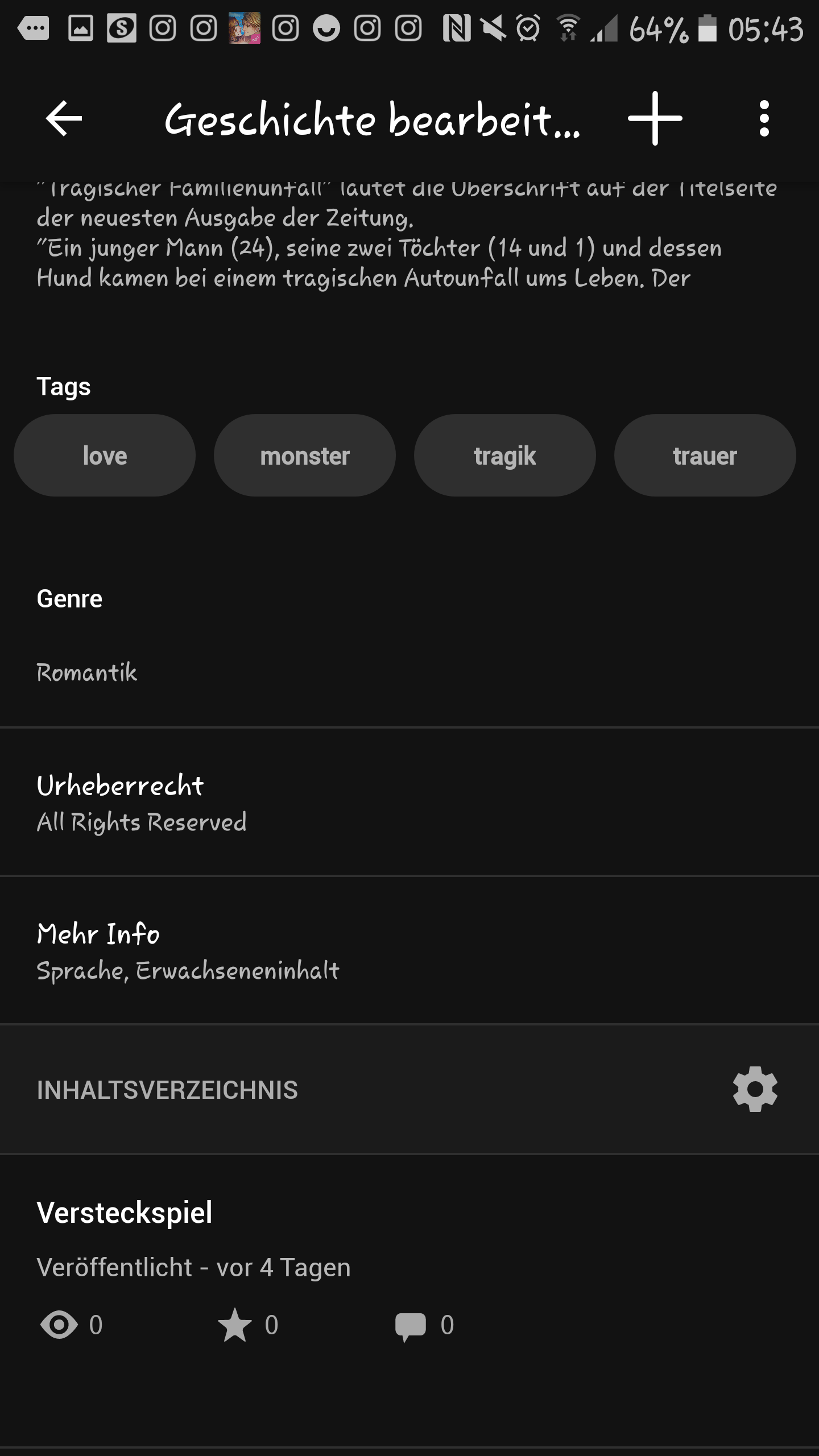Wie speichere ich Tags bei wattpad? Geschichte, Buch)
