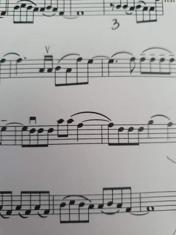 Wie spiele ich diese Bindung auf der Geige?