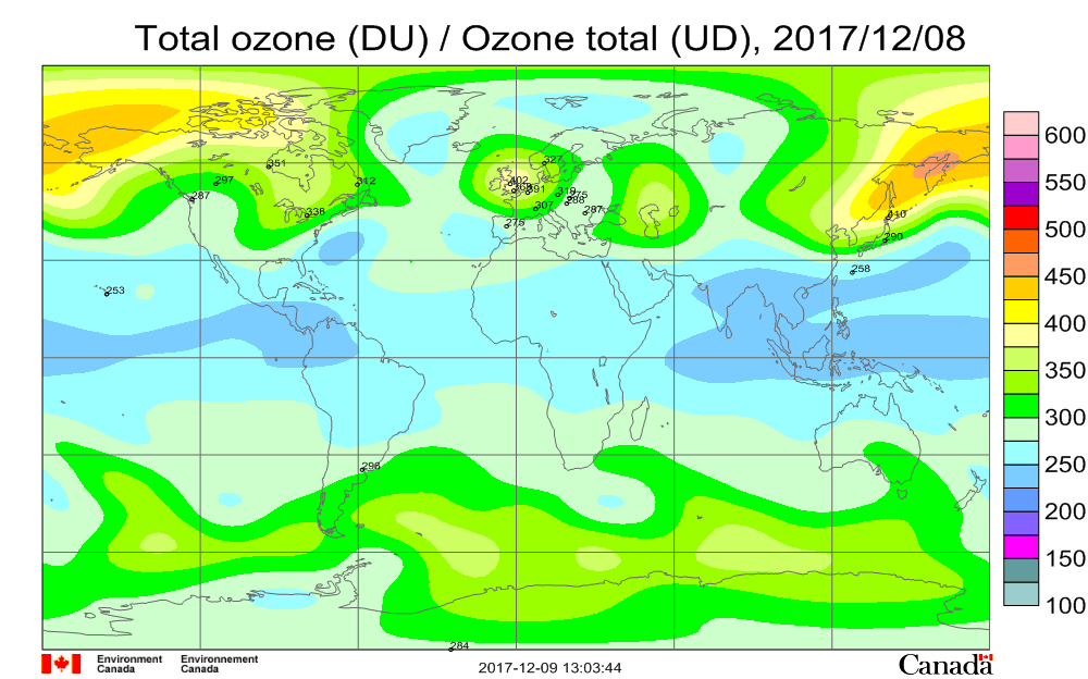 Wie steht es um die Ozonschicht weltweit, kann einer diese Karte Wie steht es um die Ozonschicht weltweit, kann einer diese Karte
