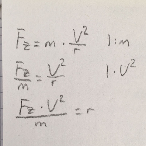 Formel der Zentripetalkraft nach r umstellen - (Schule, Mathematik, Formel)