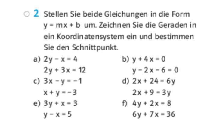 Wie Stellt Man Die Gleichung Nach Y= Mx+b Um? (Mathematik, Hausaufgaben)