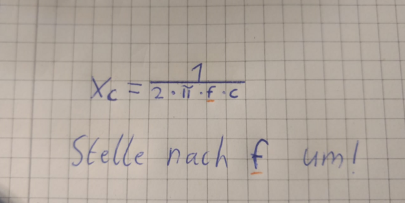 Wie stellt man diese Formel richtig nach f um? (Schule, Mathe, Mathematik)