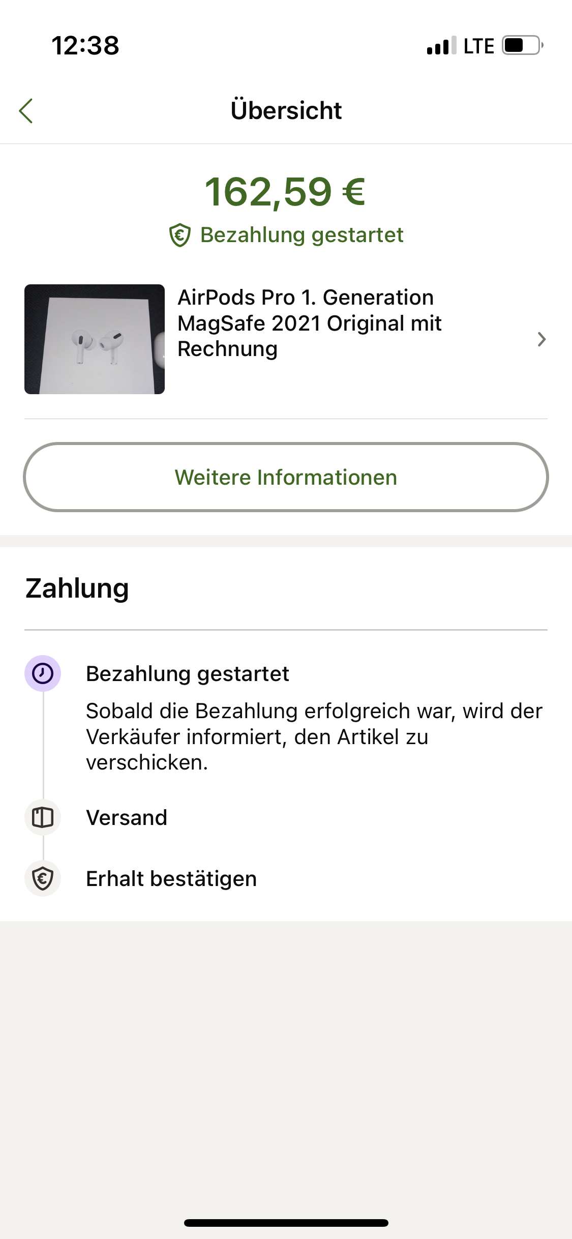 Wie storniere ich diese Bestellung bei eBay Kleinanzeigen? (Versand