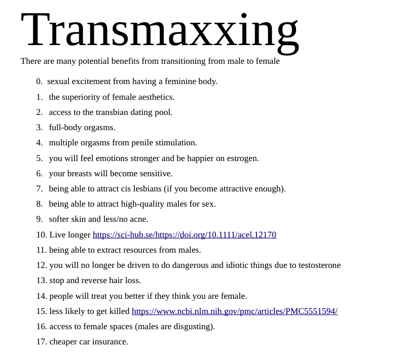 Wie überzeugend Findet Ihr Die Punkte Im Transmaxxing Manifest Sex