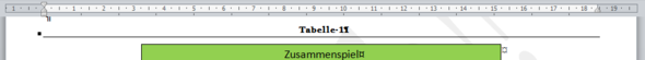 Tabellenbeschriftung unterstreichen - (Microsoft Word, Rahmen)