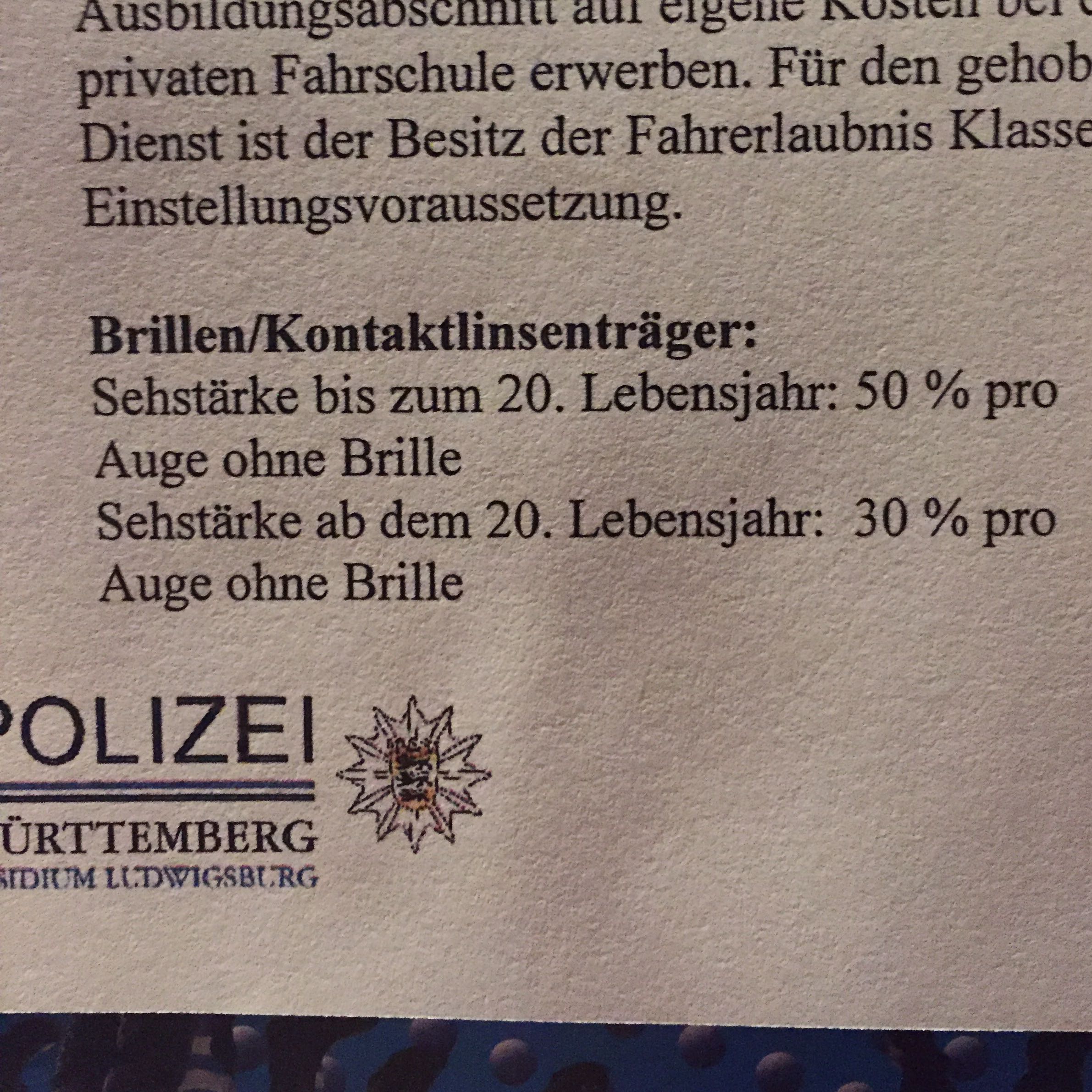 Wie Viel Dioptrien Darf Ich Bei Der Polizei Haben Beruf Ausbildung Augen