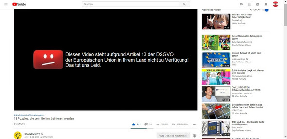 - (Youtube, Artikel 13)
