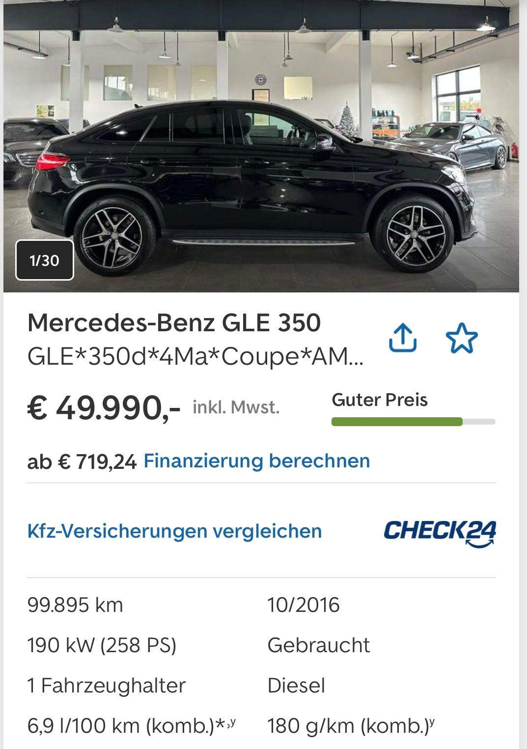Wie viel kostet dieses Auto im Unterhalt (Monat)? (Mercedes Benz)