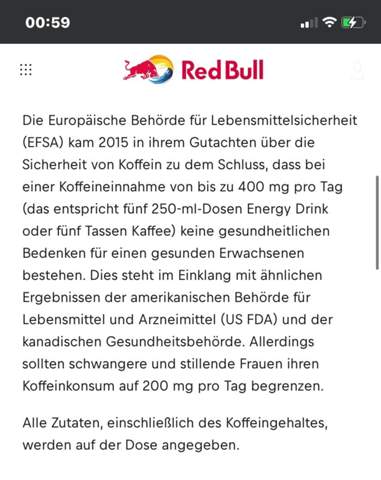 Wie viel Red Bull am Tag?