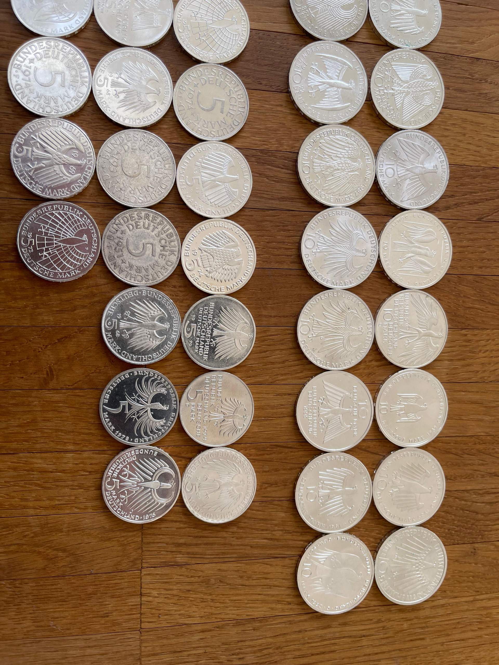 Wie viel sind diese Deutsche Mark Münzen wert? (Geld)