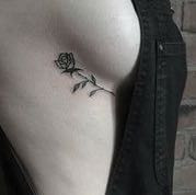 Rose, Brust, Tattoo, Schattierung, Kosten - (Kosten, Tattoo, Brust)