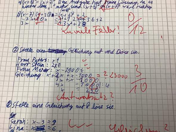 Wie viele Punkte darf der Mathelehrer in Niedersachsen wegen einem fehlenden Antwortsatz abziehen?