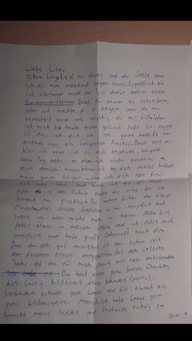 Wie würdet ihr als Mädchen diesen Liebesbrief finden? (Liebeskummer)