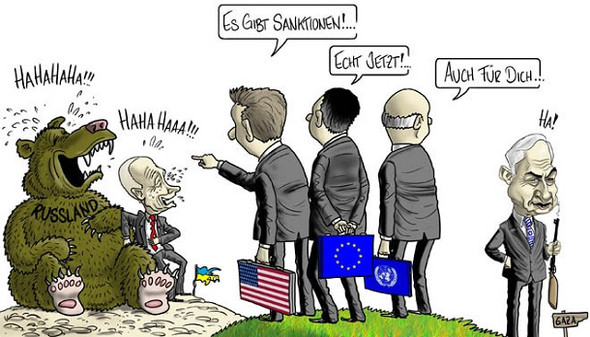 Russland-Ukraine-Sanktionen - (Politik, Karikatur)