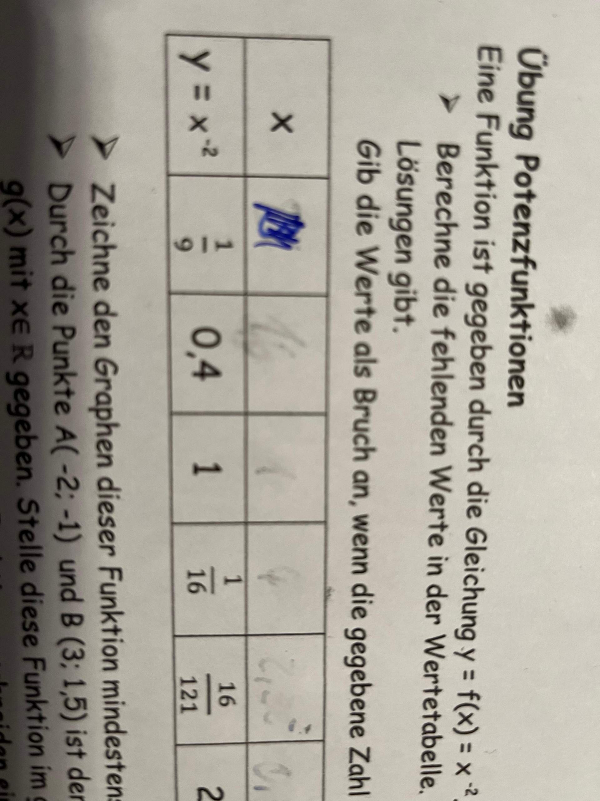 Wie X-Wert berechnen (Potenzfunktion)? (rechnen, Funktion, Mathematiker)