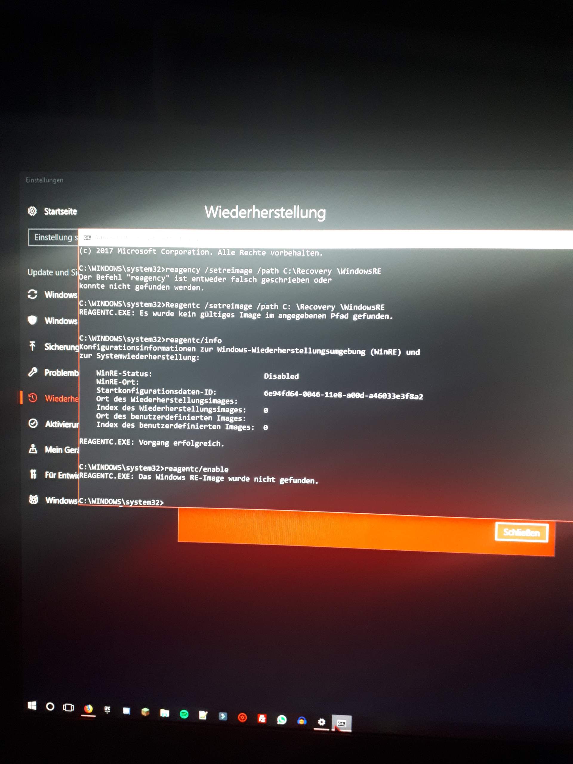 Wiederherstellungsumgebung nicht gefunden win10? Technik, PC)