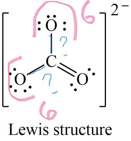 CO3 Lewis Struktur 2 formelle Gebühren