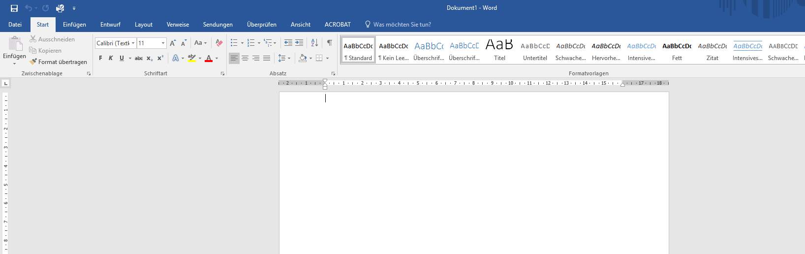 Wieso beginnt die Schreibmarke in Word immer ganz oben am Dokument