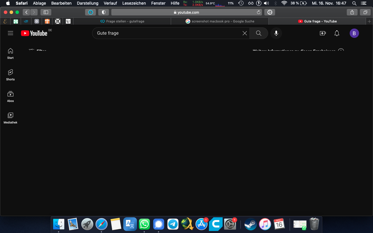 Wieso funktioniert die Suchfunktion auf Youtube nicht mehr über Safari? (Apple, Mac, MacBook)