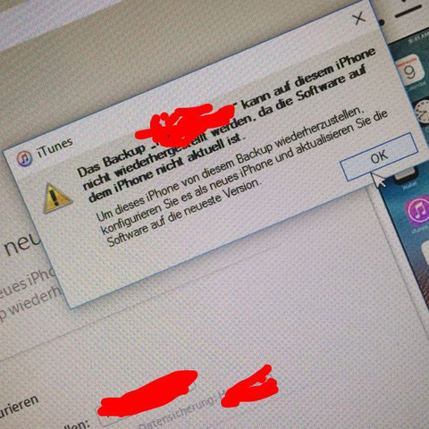 Daten verschieben funktioniert nicht
- (iPhone, iTunes, Backup)