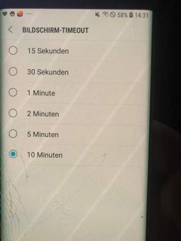 Wieso hab ich nur 10 min Bildschirm Timeout bei Samsung s7?