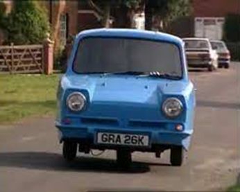 Wieso ist bei den meisten Mr. Bean-Episoden der blaue Reliant Real Supervan immer das Opfer von Mr. Beans Streichattacken?