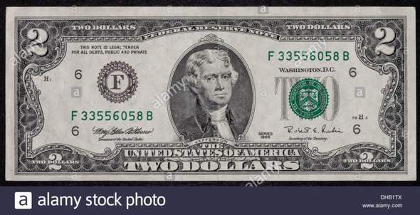 wieso ist der amerikanische 2 dollar schein so selten?