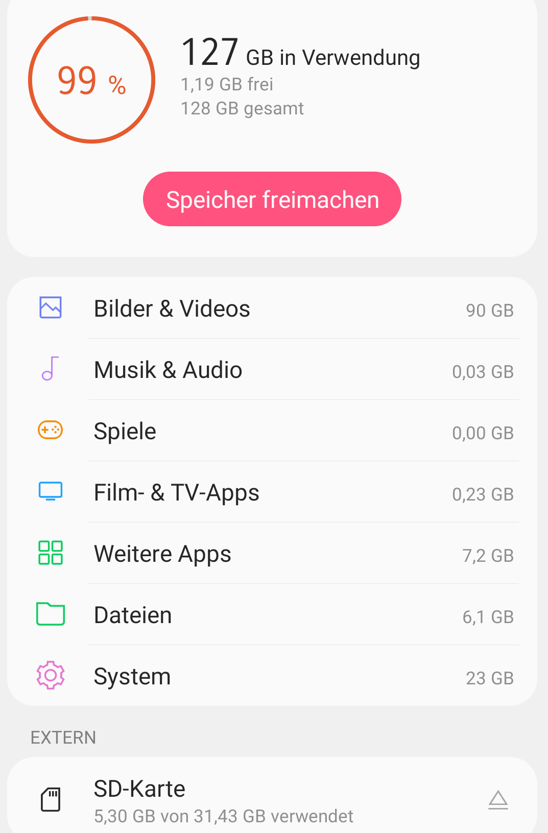 Wieso ist der Speicher voll? (App, Samsung, Android)