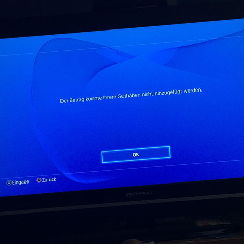 Diese Fehlermeldung kommt - (PayPal, Kreditkarte, Playstation 4)