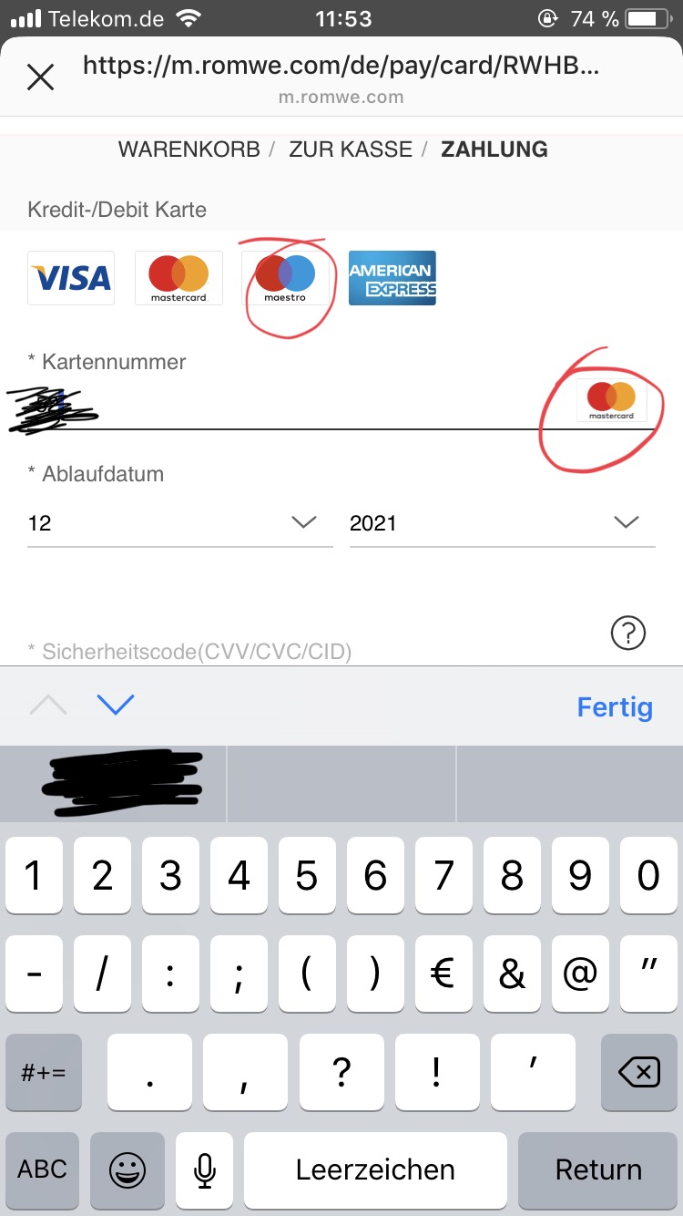 Wieso Kann Ich Hier Nicht Mir Maestro Bezahlen Online Shop Kreditkarte