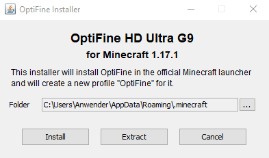 Wieso kann ich kein OptiFine Installieren?