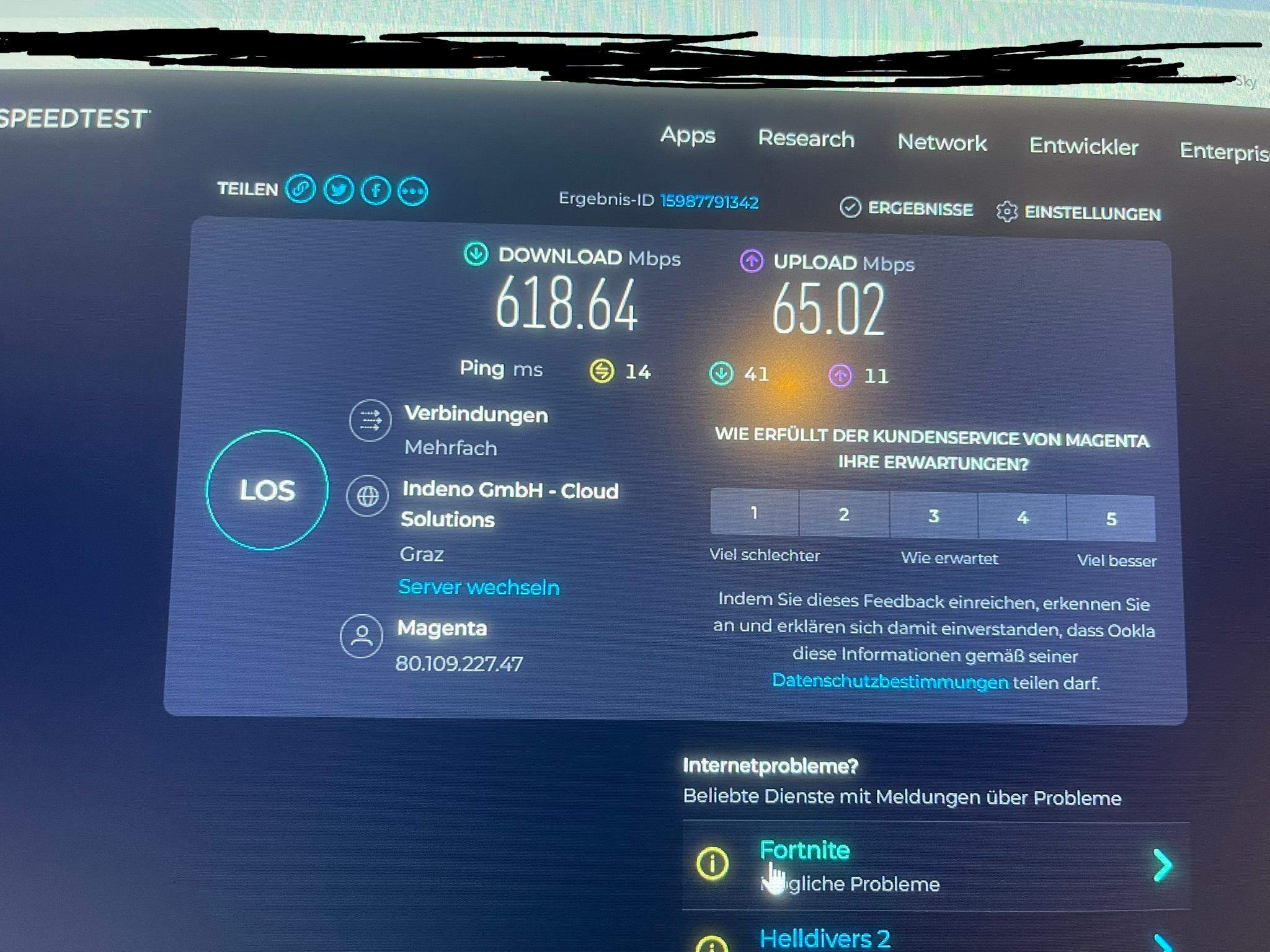 wieso komme ich nicht auf fullspeed beim Iphone im Wlan? Netzwerk, Router)