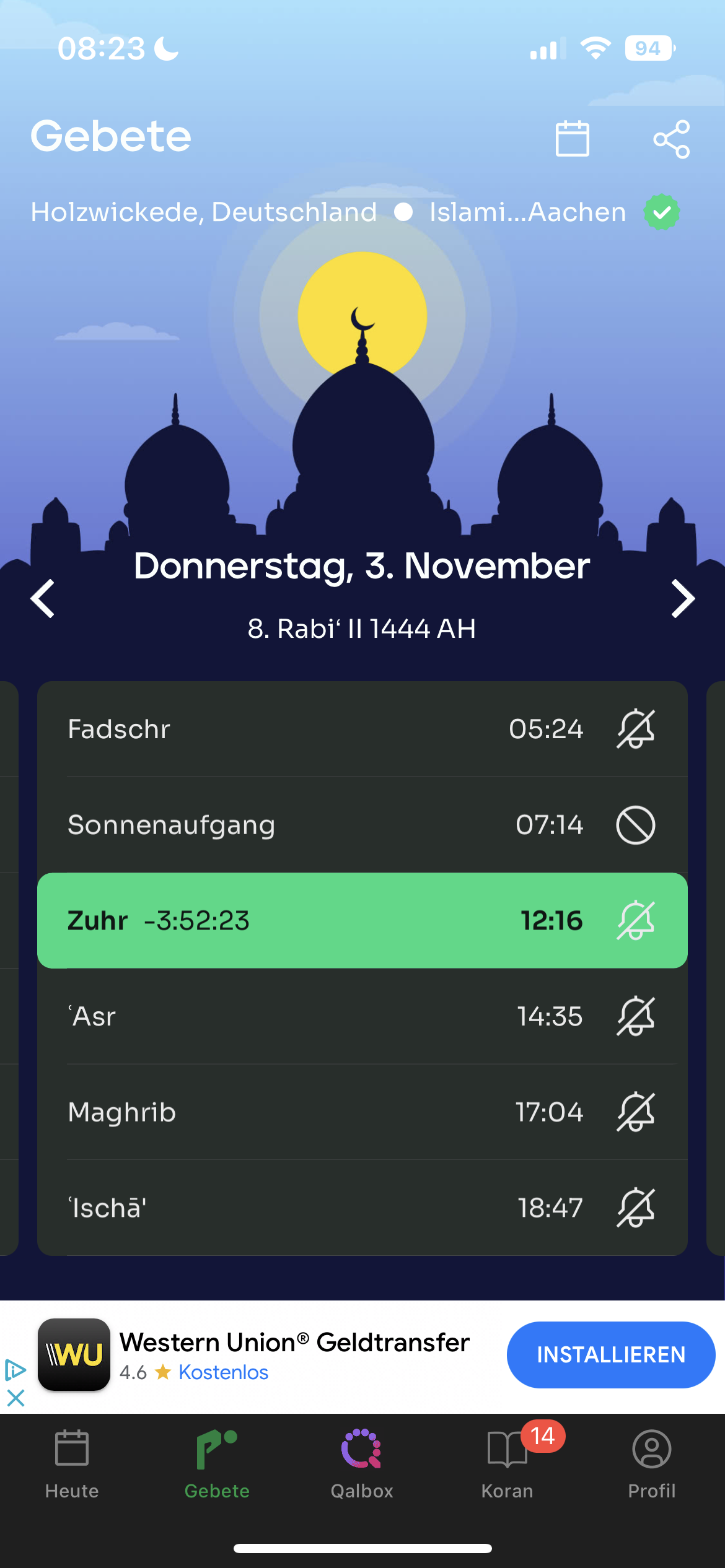 Wieso sind die Gebetszeiten da anders? (Islam, beten)
