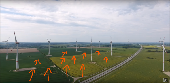 Wieso sind so wenig Windräder im Windpark?