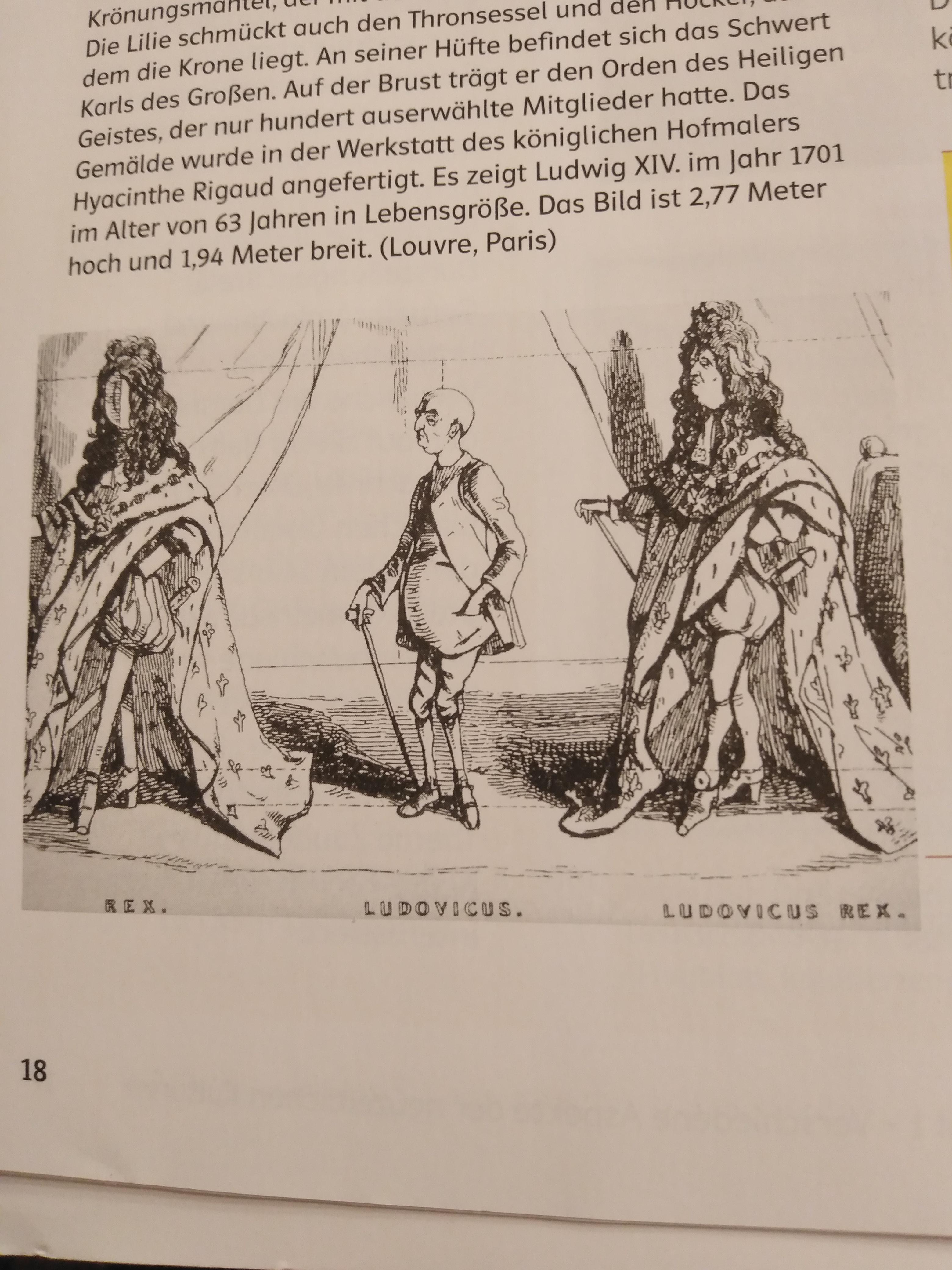 Wieso wird Ludwig XIV. Auf dieser Karikatur so dargestellt? (Schule