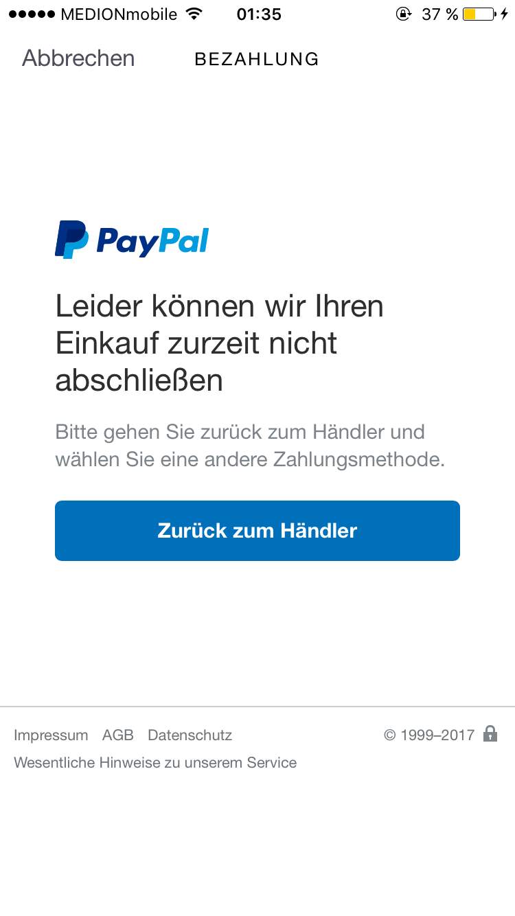 Wieso wird mein Paypal Account bei ZARA abgelehnt? (online, Rechnung, Ratenzahlung)